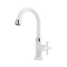 Torneira Lavatório Bica Alta 1/2 Branca - Blukit com Fechamento 1/4 de Volta