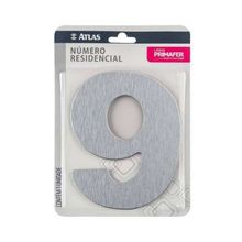 Número Residencial 9 Cromado Alumínio ACM Adesivo 3M VHB - Uso Interno/Externo