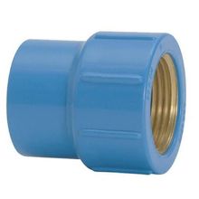 Luva Azul 25mm x 3/4'' PVC AMANCO - PN 750 kPa - Soldável e Roscável em Latão