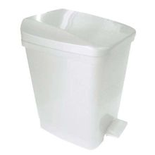 Lixeira Plástica Quadrada 9 Litros com Pedal Branco - Altura 28cm - Metasul