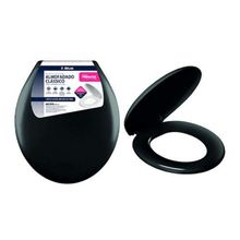 Assento Almofadado Preto com Tampa Envolvente - Kit de Fixação Incluso