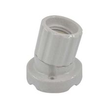 Soquete Curvo 45° de Louça Foxlux para Luminárias Spots Bocal Porcelana E-27 Bornes Latão 250V 4A