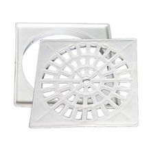 Grelha Quadrada 100mm Branca c/ Suporte para Caixa Sifonada - Polietileno