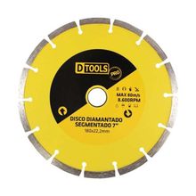 Disco Diamantado Segmentado 7'' Borda 8mm - DTOOLS - Corte Preciso e Rápido