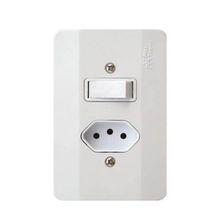 Interruptor Paralelo + Tomada 10A Linha Millenium - Mectronic SPTR-E6M