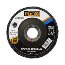 Disco Flap Curvo 4,5'' Grão 80 para Metal/Inox - DTOOLS