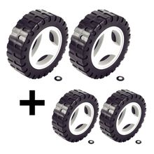 Kit 4 Rodas Plásticas Reposição Tramontina para Carrinho Cortador Grama CE35P Dianteira e Traseira Tramontina