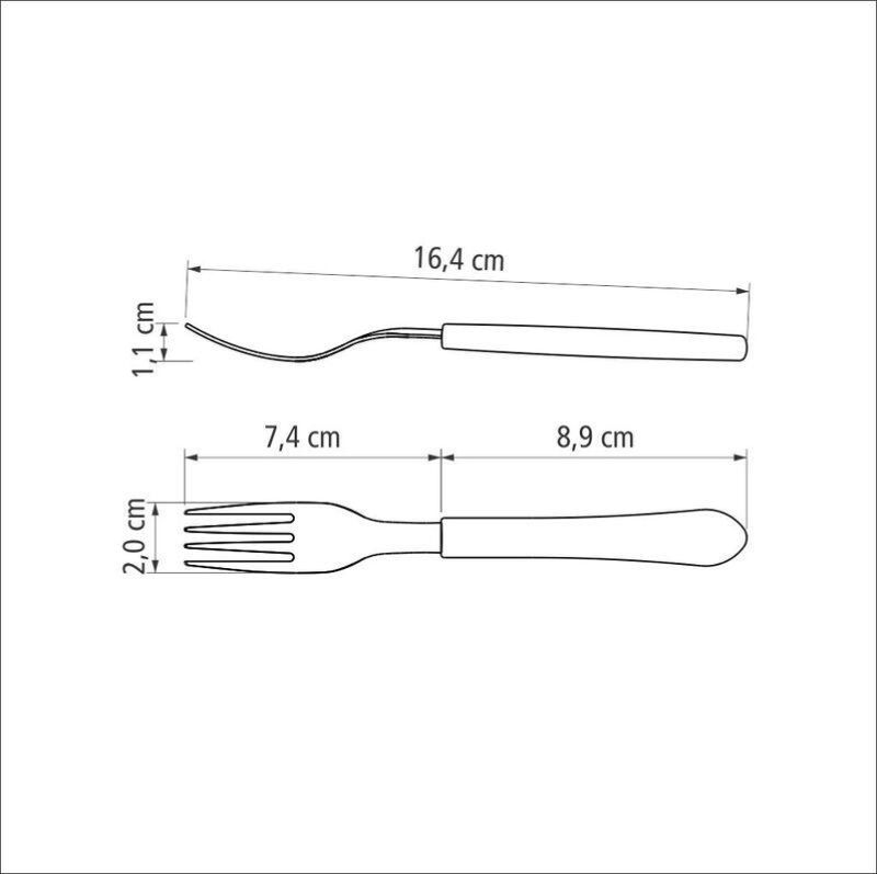 Garfo de Mesa em Aco Inox Leme Tramontina Azul - Shop Coopera