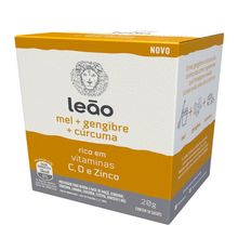 Chá Leão Vitamínico Mel + Gengibre + Cúcuma 10 Sachês