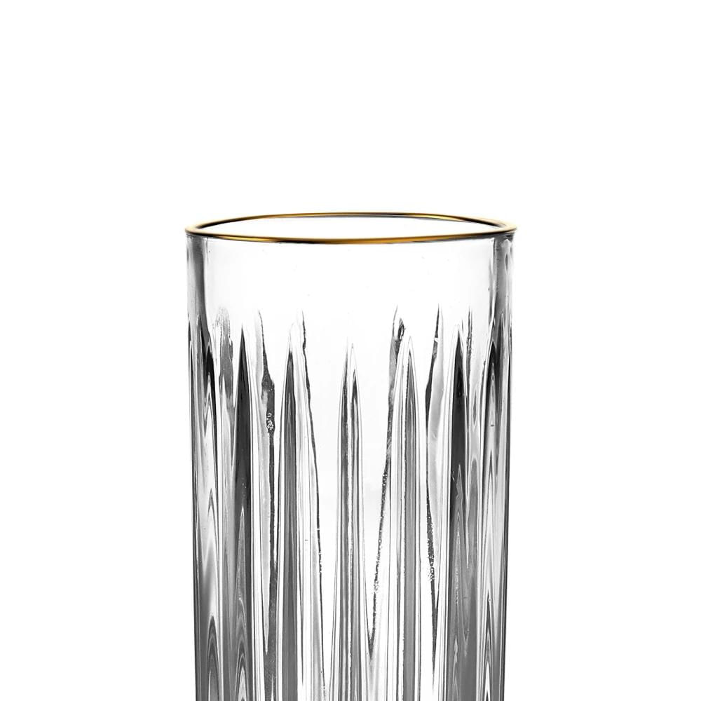 Jogo 6 Copos Altos Soho em Cristal com Fio de Ouro 350ml