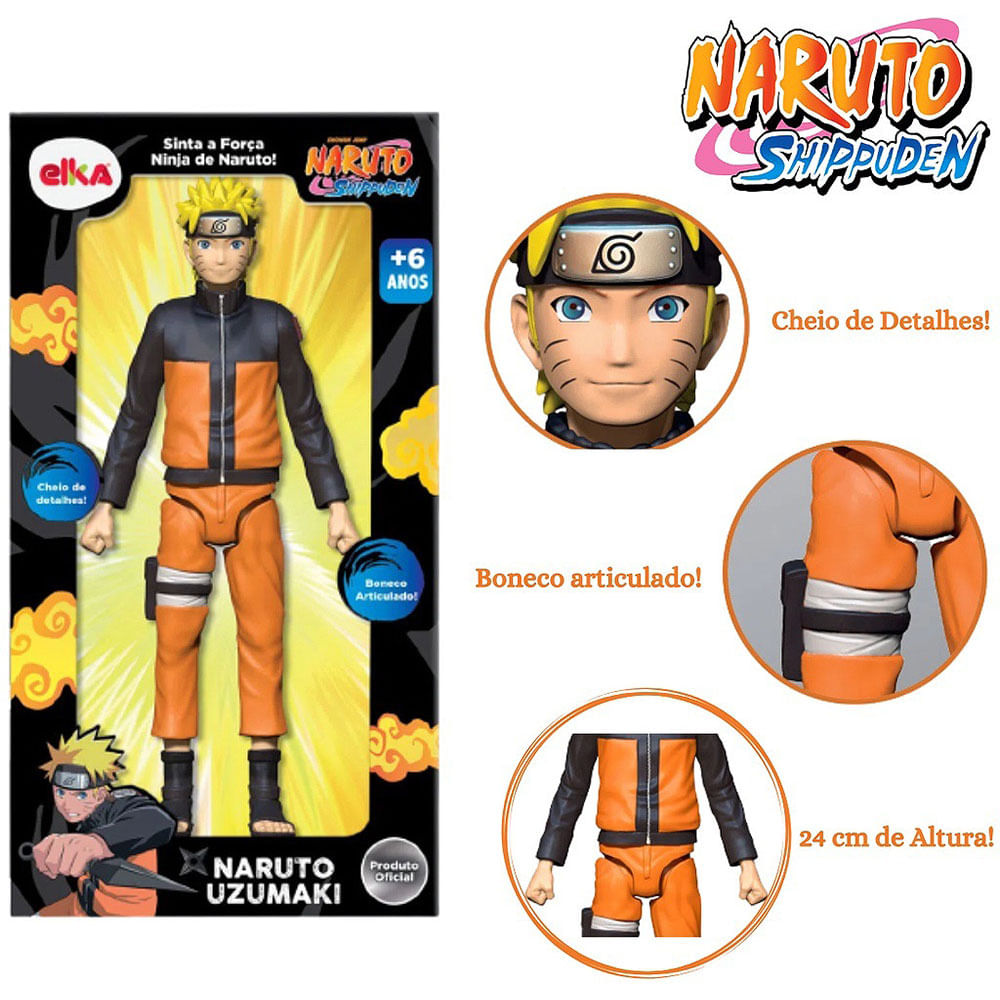 Boneco Articulado Naruto Uzumaki 24 cm - Naruto Shippuden - Elka