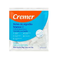 Bolas de Algodão Cremer Branco 50g
