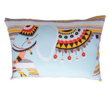 Fronha Portallar Malha 100% Algodão Estampa Localizada Safari 48cmx68cm Branco
