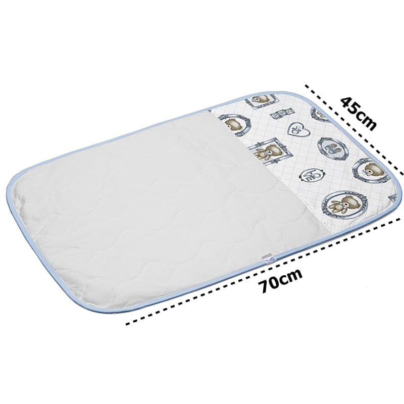 Encontraproduto.com.br - Trocador Tecebem Baby Malha Estampado Impermeável Guilherme 45cmx70cm Azul