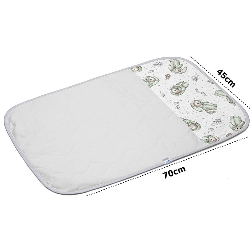 Trocador Tecebem Baby Malha Estampado Impermeável Yan 45cmx70cm Branco