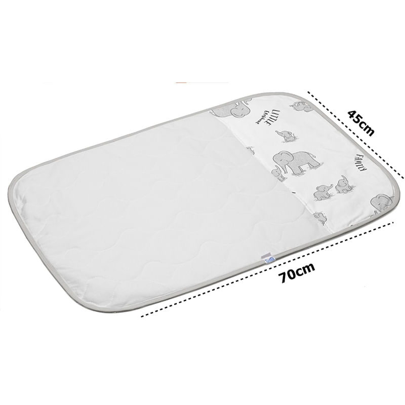 Encontraproduto.com.br - Trocador Tecebem Baby Malha Estampado Impermeável Dom 45cmx70cm Cinza