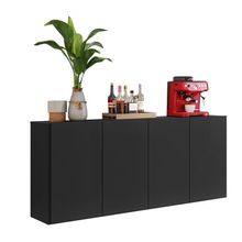 Aparador Buffet 4 Portas Veneza Multimóveis V3555 Preto
