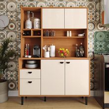 Armário De Cozinha Completa Veneza 4 Portas 2 Gavetas - Movelove Jequitiba-areia Jequitiba-areia