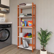 Armario Multiuso Com 5 Prateleiras Organizador Lavanderia Nature-branco Nature-branco