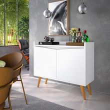 Aparador Buffet Merlin - 2 Portas Com Pés Retrô Em Mdf-mdp Branco - Movelove Branco
