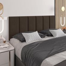 Cabeceira Almofadada Julia 160 Cm Marrom - Suspensa Suede Mdf - Movelove Marrom