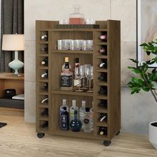 Aparador Belgica Com Adega Bar Para 16 Garrafas Pés Com Rodizios - Ferrara Madeirado Rede Móveis