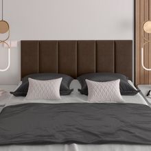 Cabeceira Almofadada Queen 160 Cm Paris - Suspensa Suede Mdf Marrom - Movelove