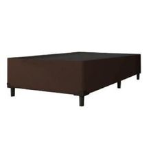 Cama Box 0,79 M Com 38cm De Altura Prince Suede Marrom Marrom