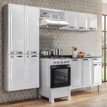 Armário de Cozinha Completa Itatiaia de Aço com Balcão  Branco