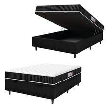Cama Box Baú Colchão Casal Espuma D33 New Millenium 138x60cm Preto/branco Hellen Preto