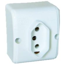 Tomada 3P 20A Branca Externa - Conjunto Mectronic