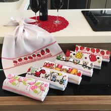 Pano De Prato Lomaer Sacaria 45x 71cm c/ Barra Estampada 06 Unidades