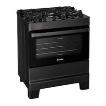 Fogão Esmaltec IDEAL Top Glass T5VAP Preto 5 Bocas com Mesa de Vidro e Acendimento Automático Forno 84L – Bivolt