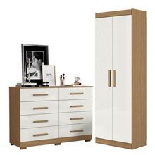 Cômoda 8 Gavetas 2014148 E Armário Multiuso 2000191 Atacama Off White - Aramóveis