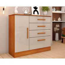 Cômoda De Quarto Chicago C- 1 Porta E 4 Gavetas Cinamomo-off White - Tcil Móveis