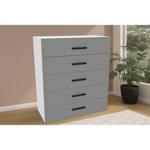 Cômoda De Quarto Valência C- 5 Gavetas Branco-cinza - Politorno