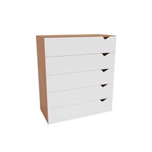 Cômoda De Quarto Porto C- 5 Gavetas Freijo-branco - Politorno