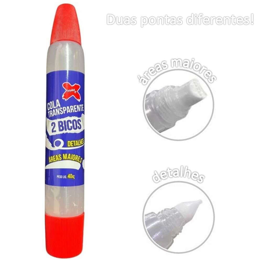Encontraproduto.com.br - Cola Transparente com 2 Bicos 40g - Make+