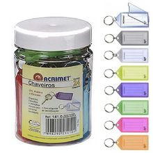 Pote com 24 Chaveiros Plasticos com Etiqueta (Ref. 141.0) -  Acrimet