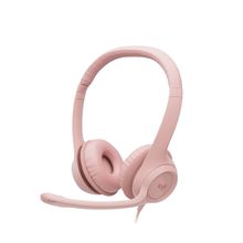 FONE DE OUVIDO HEADSET COM FIO USB LOGITECH H390 ROSA