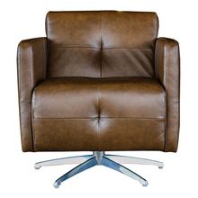 Poltrona Giratória Astana Couro Marrom Bicolor