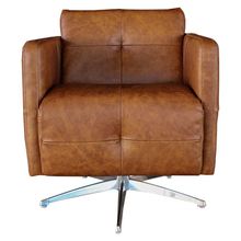 Poltrona Giratória Astana Couro Caramelo