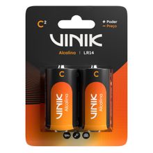 Pilha Alcalina C LR14 VINIK 2 Unidades