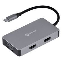Hub USB C 5 em 1 HDMI VGA USB 3.0 PD 60W Vinik 1