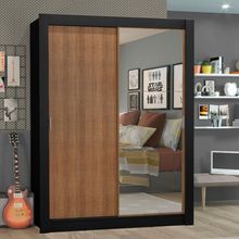 Guarda-roupa Solteiro Denver 2 Portas Correr Espelho Madesa