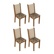 Kit 4 Cadeiras Rustic Floral Bege Madesa 4291