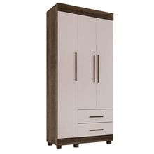 Guarda-roupa New Copacabana 3 Portas 2 Gavetas - Benetil Imbuia Off