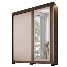 Guarda-roupa Mônaco - 2 Portas 3 Gavetas C/ Espelho -benetil Imbuia Off