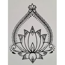 Quadro entalhado em MDF -Flor de lotus
