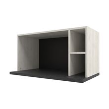 Armário Aéreo para Micro-ondas Bartira Rubi com 1 Nicho e 80,1cm de Largura – Freixo/Preto Poah